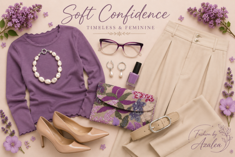 Soft Confidence Style: Elegant Lavender and Cream Outfit Ideas